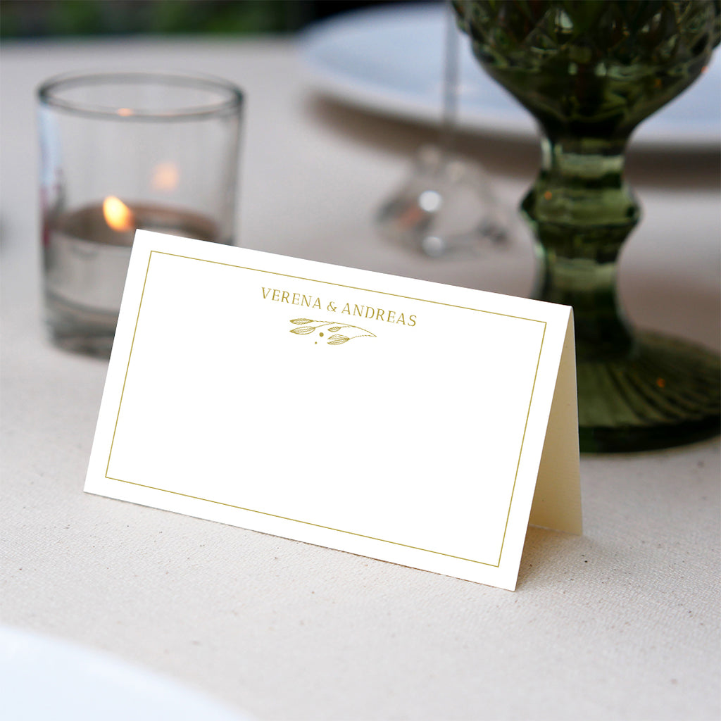 Elegante Tischkarten 100er Set | Edles Leinenpapier im Klappkarten Format