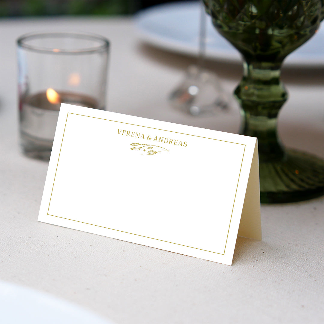 Elegante Tischkarten 100er Set | Edles Leinenpapier im Klappkarten Format