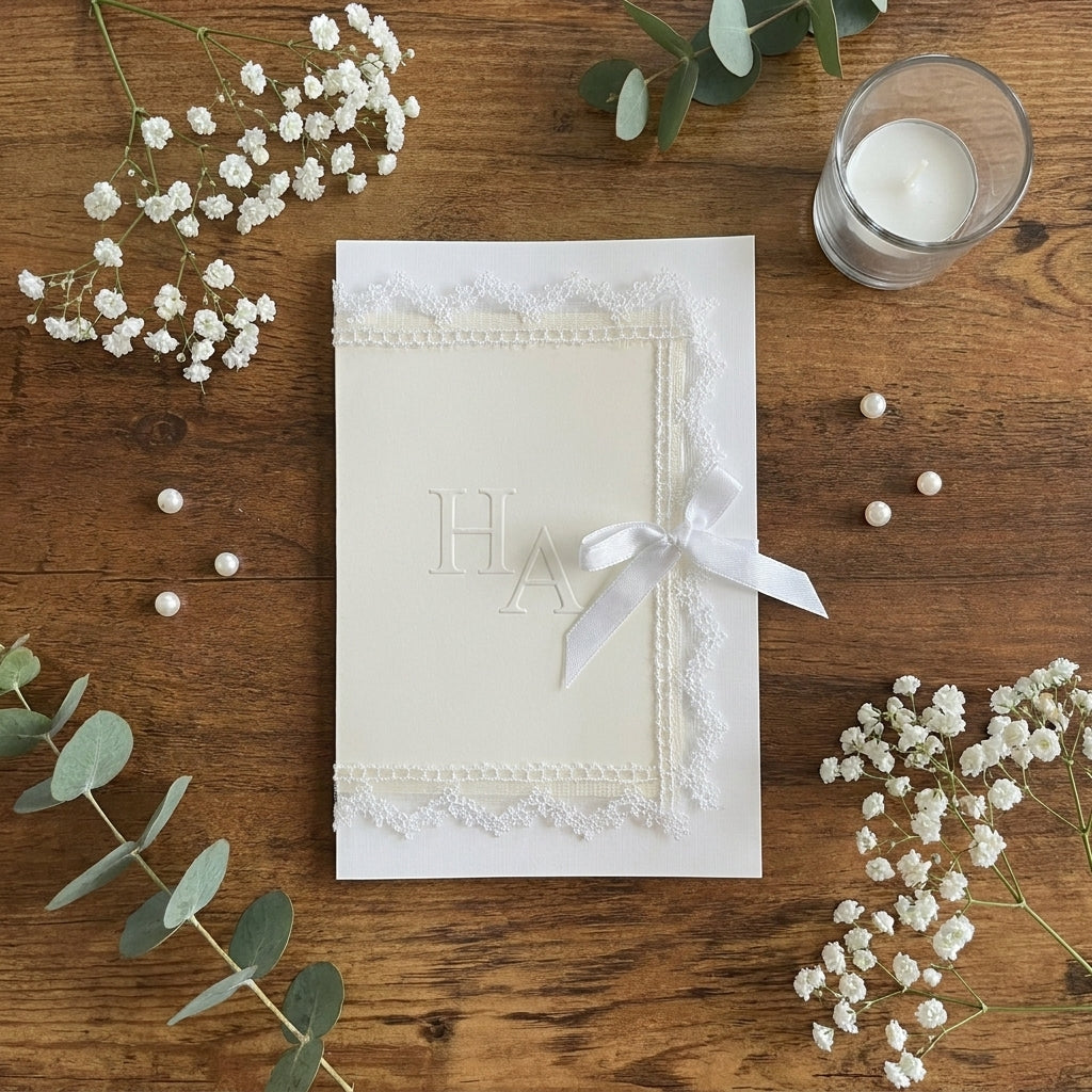 Wedding invitation "Our Names" with blind embossing